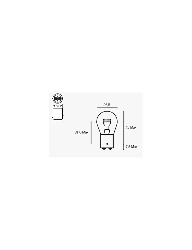 Acheter Direct Ampoule V PARTS P21 6V/21/5W culot BAY15d 10 pcs