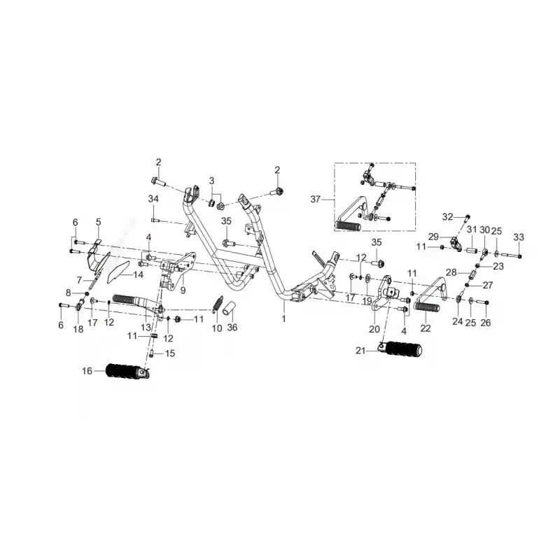 Commande Repose Pied / Berceau 4 – VIS M8X25 QJ SRV 125 Produit De Marque