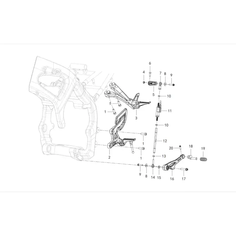Authentique Reposes Pieds Gauche / Selecteur 1 – VIS M8X25 QJ