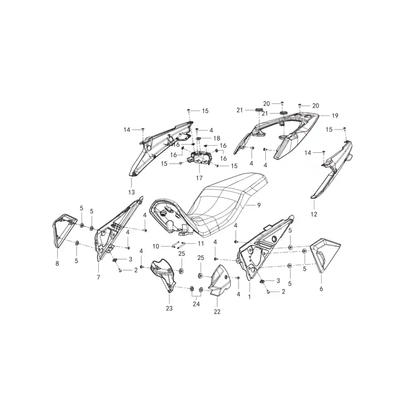 Selle / Coque Arrière 1 – CACHE LATERAL GAUCHE NOIR Offre Limitée
