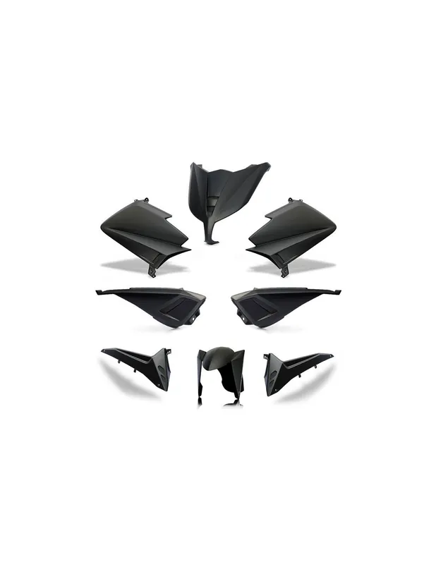 Prix Promo Kit carénage BCD TMAX 530 15-16 FACE NOIR MAT – COQUE AR SANS POIGNEES – FLANC SANS RETROVISEUR