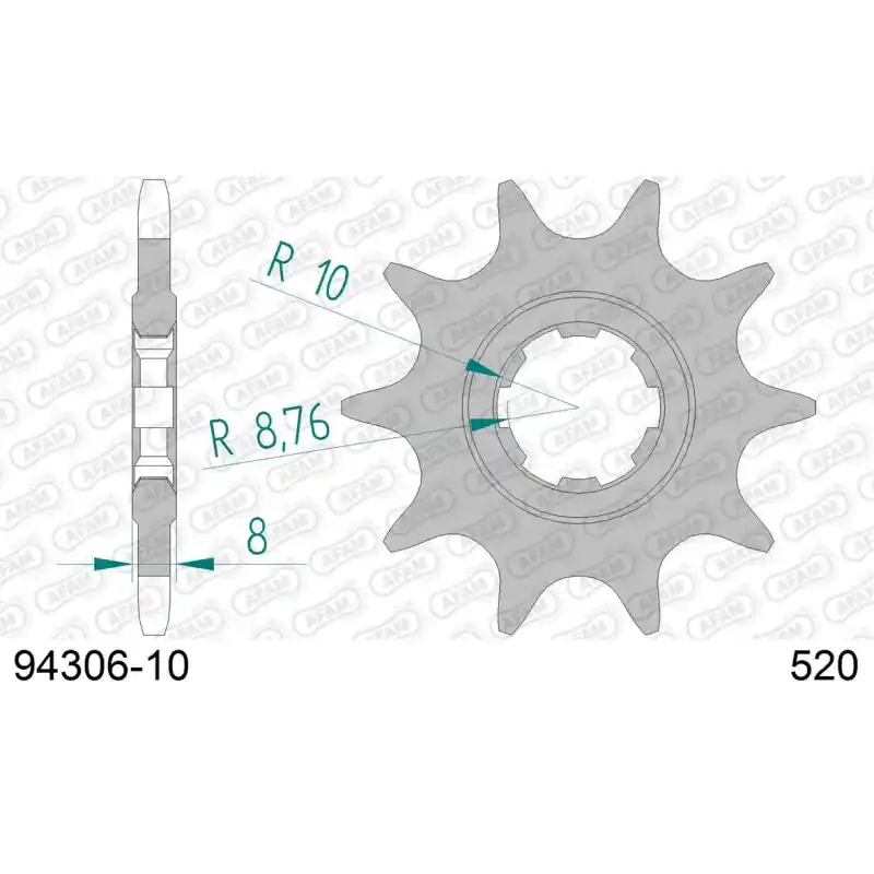 Soldes Pignon 10 dents pour chaine 520