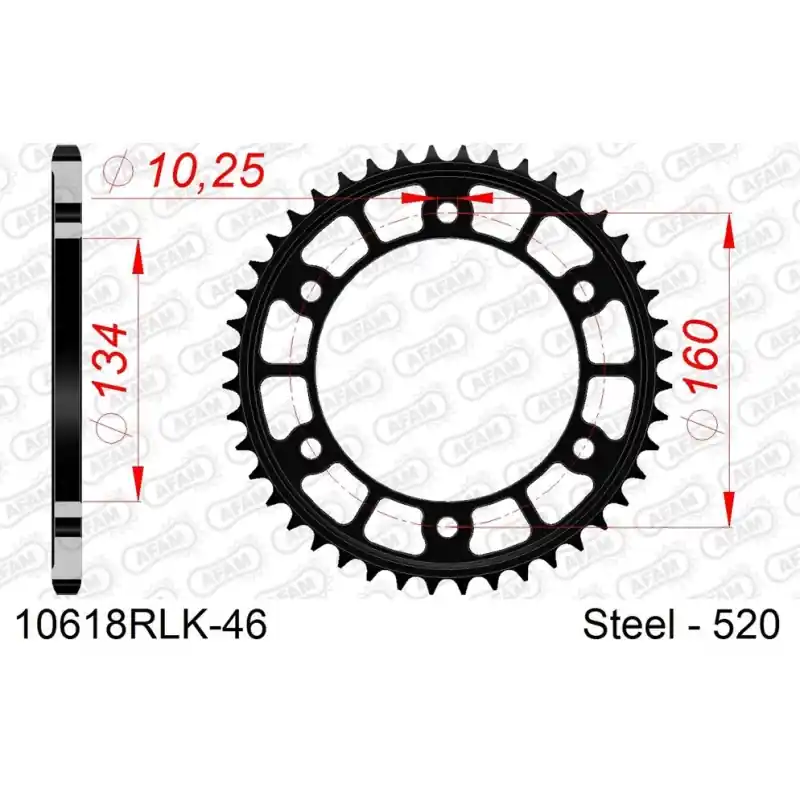 Authentique Couronne Acier 46 dents pour chaine 520