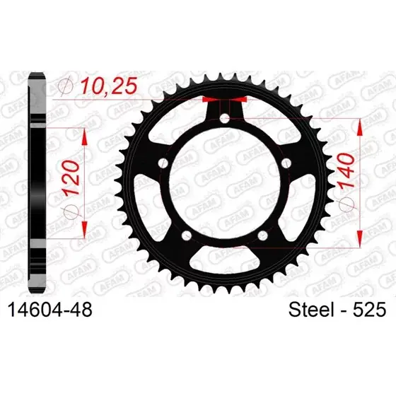 Achat Immédiat Couronne Acier 48 dents pour chaine 525
