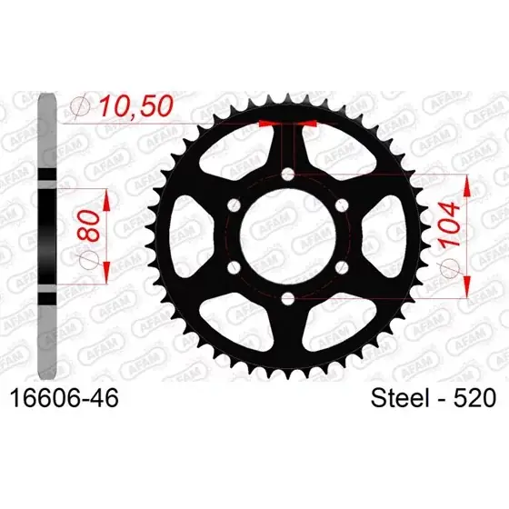 Achetez Aujourd&rsquo;hui Couronne Acier 46 dents pour chaine 520