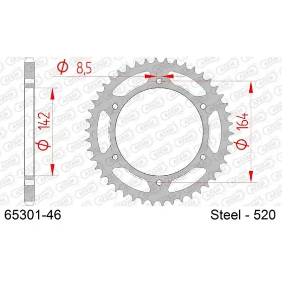 Vente Flash Couronne Acier 46 dents pour chaine 520