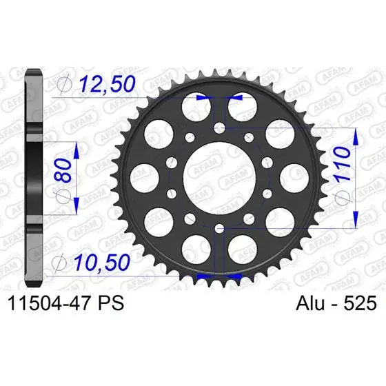 Bon Marché Couronne En Alu 47 PS dents pour chaine 525 CBR/VF400F