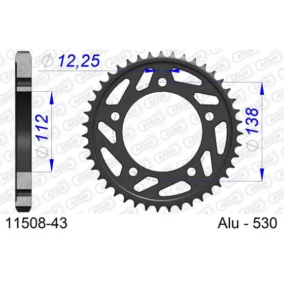 Usine Directe Couronne En Alu 43 dents pour chaine 530
