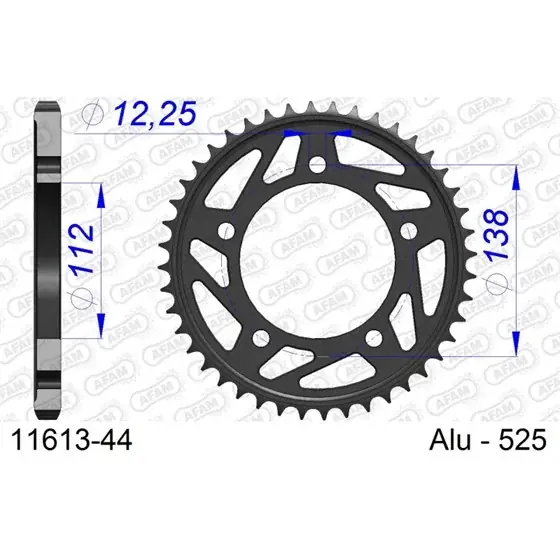 Couronne En Alu 44 dents pour chaine 525 Retour Gratuit