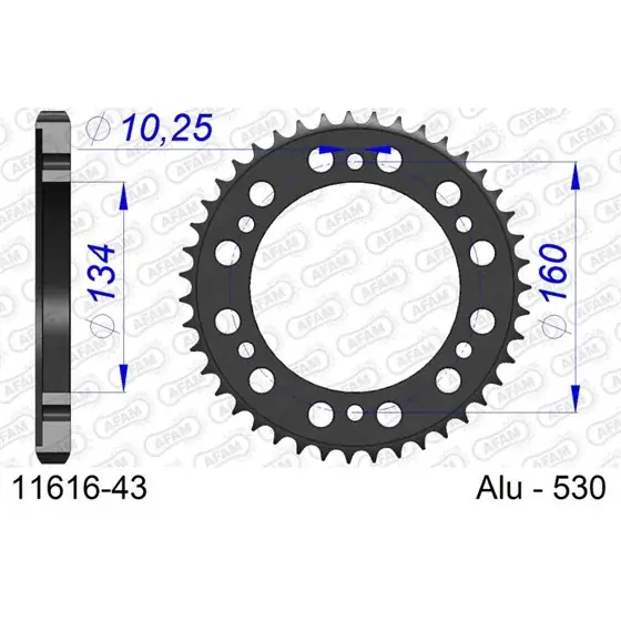 Achetez Aujourd&rsquo;hui Couronne En Alu 43 dents pour chaine 530