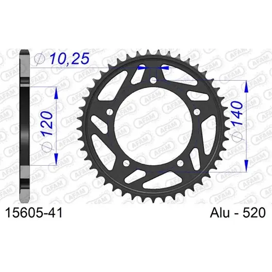 Couronne En Alu 41 dents pour chaine 520 Super Prix