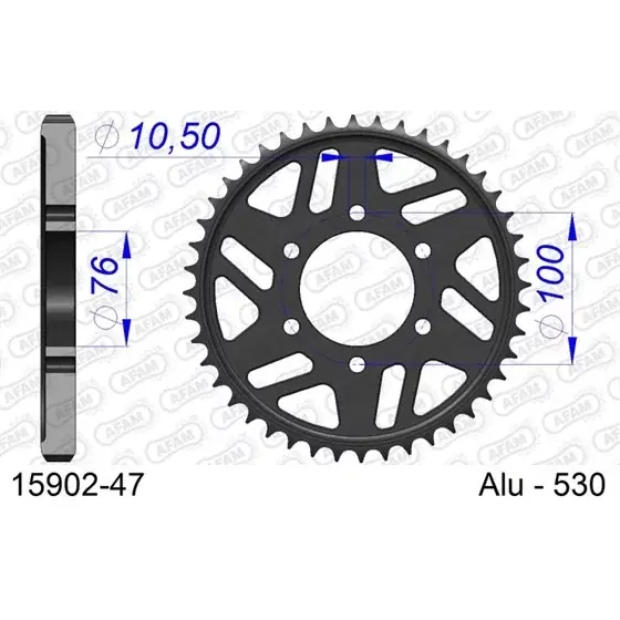Petit Prix Couronne En Alu 47 dents pour chaine 530
