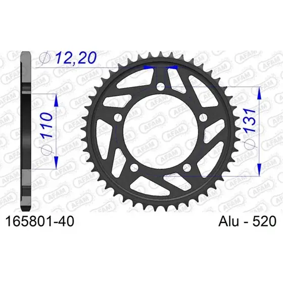 Couronne En Alu 40 dents pour chaine 520 PAS DE HARD S 1000 RR Livraison Express