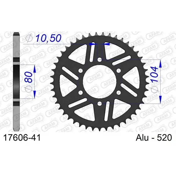 Petit Prix Couronne En Alu 41 dents pour chaine 520