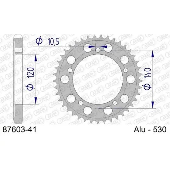 Acheter En Ligne Couronne En Alu 41 dents pour chaine 530