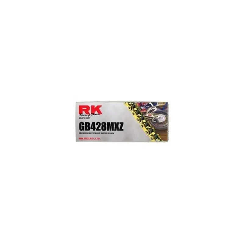 Chaine RK GB428MX Motocross Ultra Renforcée Pas de 428 – Couleur Gold Dernier Modèle