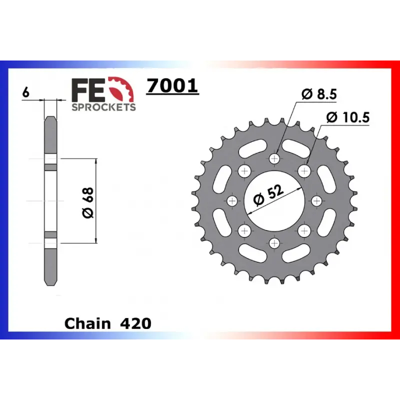 Top Vente Couronne Acier 45 dents pour chaine – France Equipement 0401.7001.45