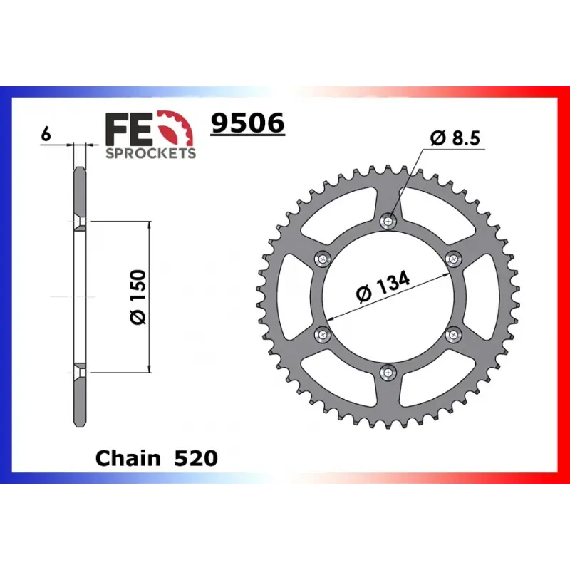 Couronne Acier 42 dents pour chaine 520 – France Equipement 5008.9506.42 Acheter En Ligne