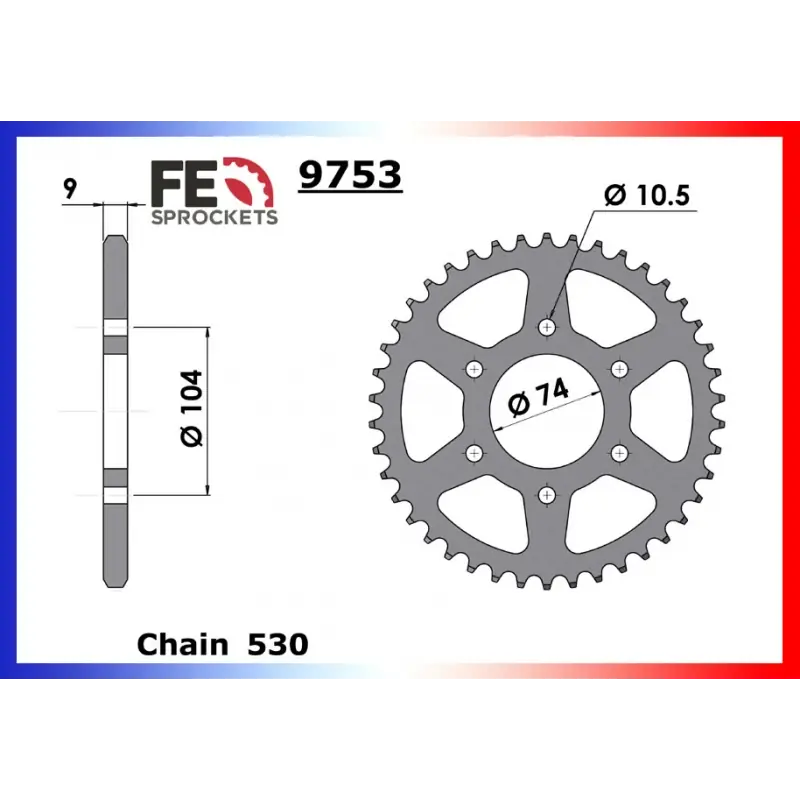 Bon Marché Couronne Acier 40 dents pour chaine 530 – France Equipement 7603.9753.40