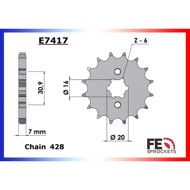 Vente Flash Pignon 15 dents pour chaine 428 – France Equipement 10131.E417.15