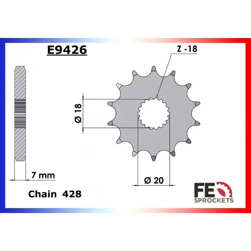 Super Prix Pignon 17 dents pour chaine 428 – France Equipement 1030.E9426.17