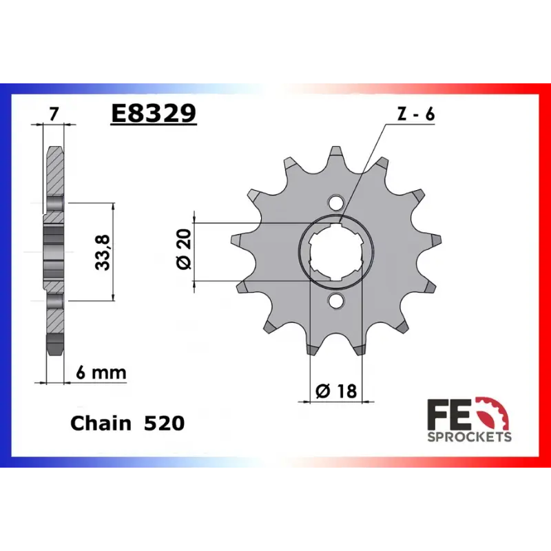 Acheter Direct Pignon 11 dents pour chaine 520 – France Equipement 5001.E266.11