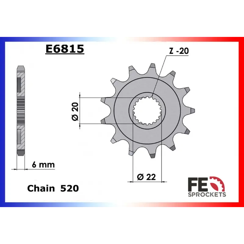 Achetez Aujourd&rsquo;hui Pignon 12 dents pour chaine 520 – France Equipement 5111.E6815.12