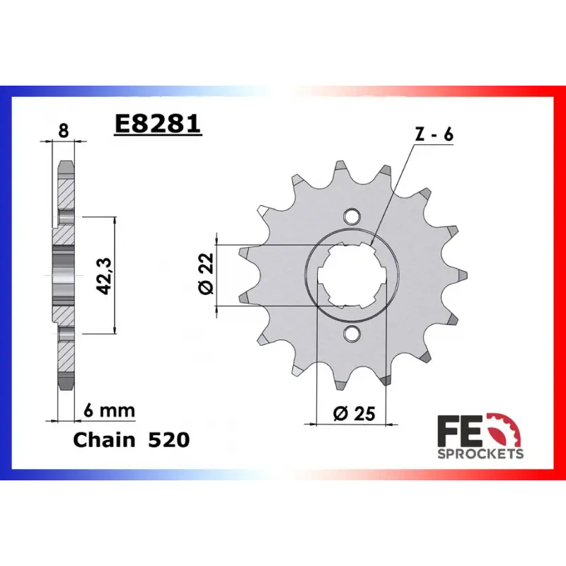 Acheter Direct Pignon 14 dents pour chaine – France Equipement 8705.E281.14