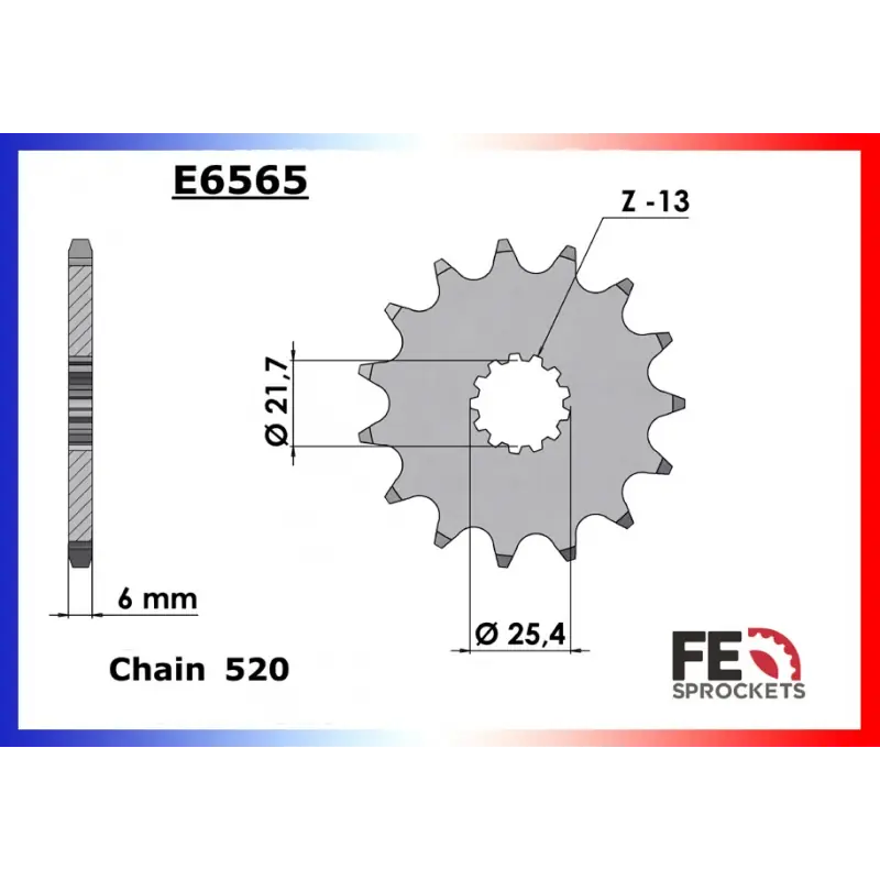 Pignon 17 dents pour chaine 520 – France Equipement 8807.E565.17 Commander Maintenant