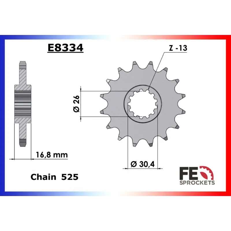 Top Vente Pignon 13 dents pour chaine 525 – France Equipement 9223.E8334.13