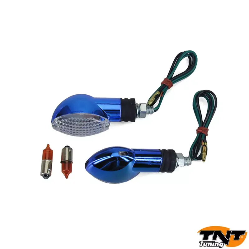 Vente Directe Clignotants TNT Ovalia bleu transparent universels (paire)