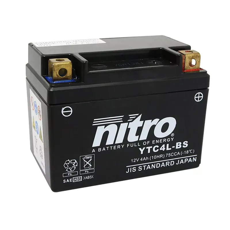 Batterie 12V 4 Ah NT4L SLA / YTC4L-BS – Nitro Prêt à l'emploi / Sans entretien +D Dernier Modèle