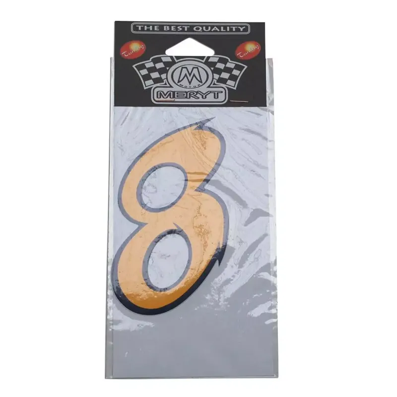 Autocollant / Sticker – MERYT Numéro 8 Jaune 9cm Haute Qualité