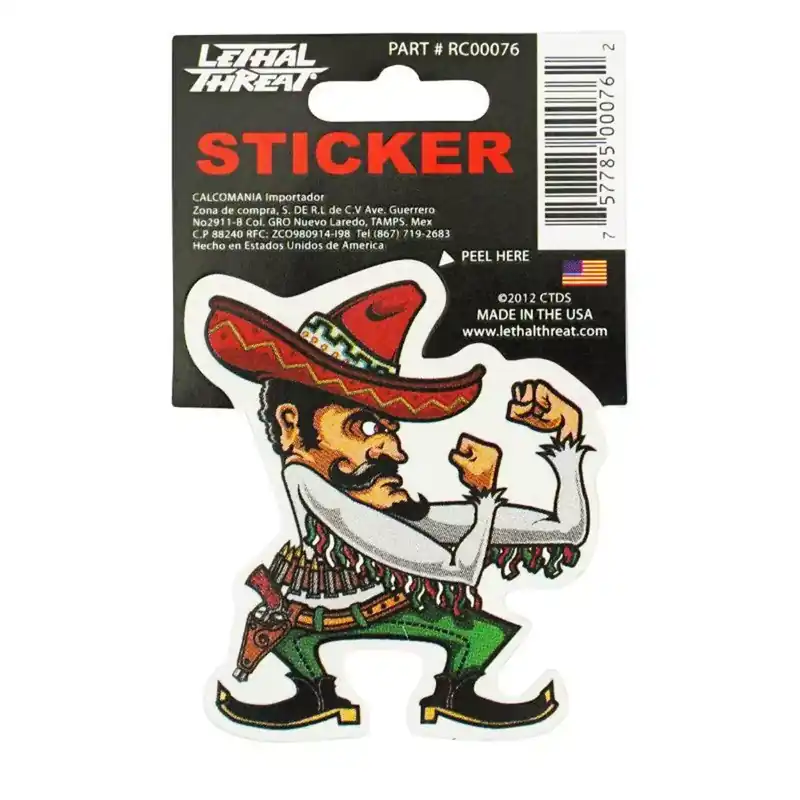 Autocollant / Sticker – LETHAL THREAT Mini Vilain Mexicain Bagarre 6 x 8cm Commande En Gros