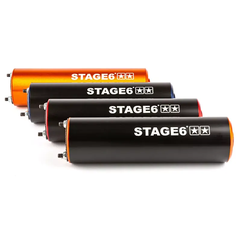 Nouveauté Silencieux de pot Mécaboîte – Stage6 Passage Gauche Noir / Bleu / Orange / Rouge Noir / Bleu