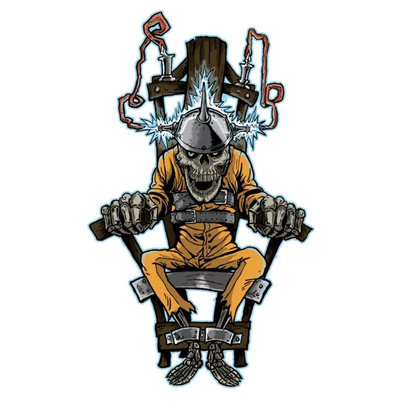 Achat Immédiat Autocollant / Sticker – LETHAL THREAT Mini Electric Chair 6 x 8cm