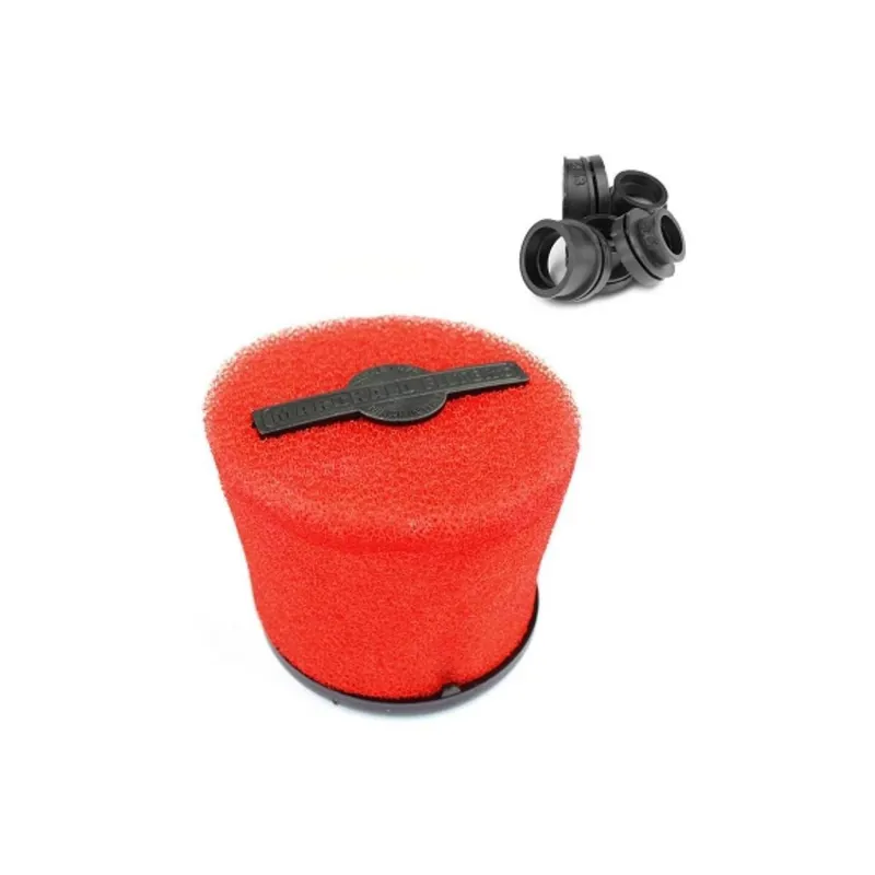 Solde Filtre à air PHBG / PHBN / PHVA / PHBH / Mikuni TM – Marchald Power Filter 28mm à 43mm droit / coudé 25 degrés L 105mm Rouge