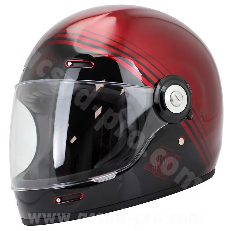 Casque intégral – Archive Vintage The legend Rouge Métal / Noir L Nouvel Arrivage
