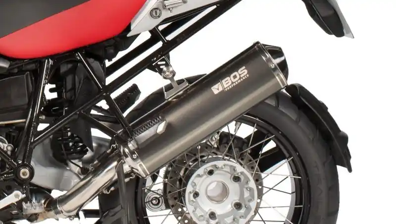 BOS Silencieux inox oval look carbone pour BMW R1200 GS 2010-2012 Authentique