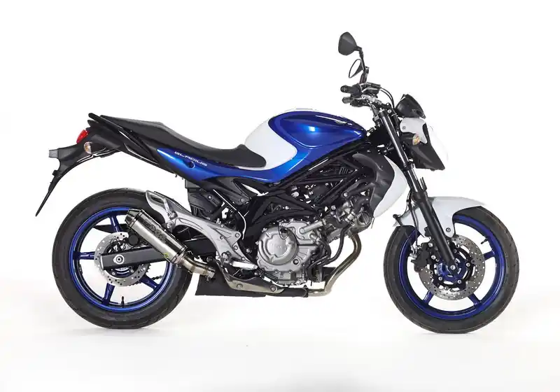 Authentique Bos silencieux Midget Hyper inox poli pour Suzuki Gladius