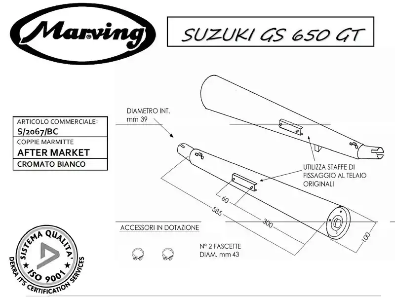 Offre Du Jour Marving, paire de silencieux chromés pour Suzuki GS650E 1981…