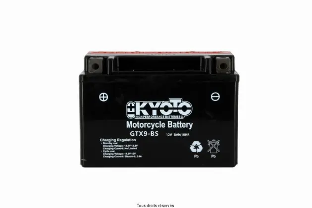 Batterie YTX9-BS Kyoto sans entretien avec pack acide Offre Spéciale
