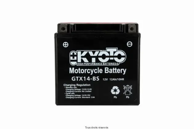 Pas Cher Batterie YTX14-BS sans entretien livrée avec pack acide 660 Raptor Yamaha