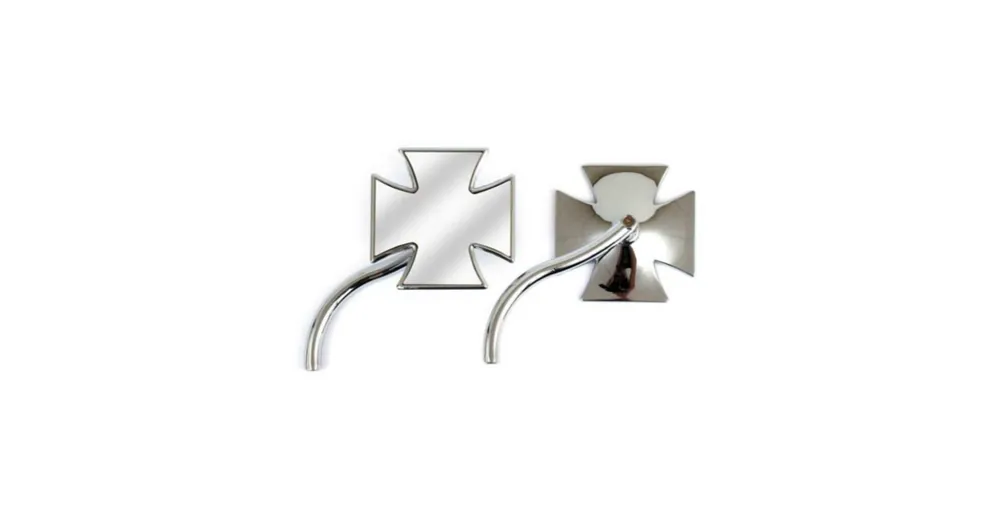 Rétroviseurs Maltese Cross / Tige RadII Chromé Harley Remise