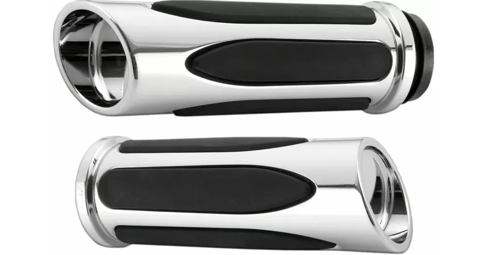 Authentique Poignées Arlen Ness Deep Cut Comfort Chromé avec Double Câbles d&rsquo;Accélérateur
