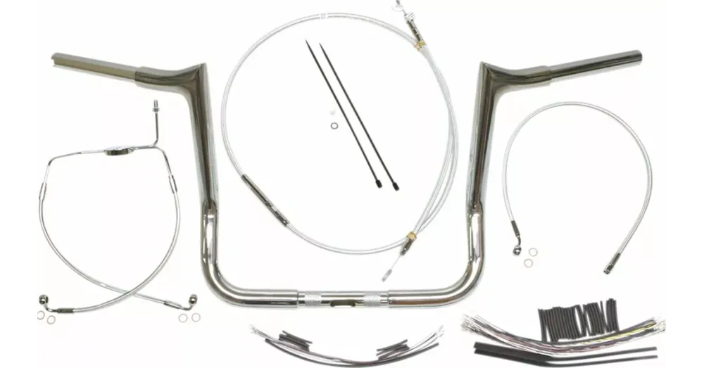 Kit Guidon avec Câbles Magnum Viking 12&Prime; Sterling Chromite Touring FLHT, FLHX sans ABS 08/13 Expédié Aujourd&rsquo;hui