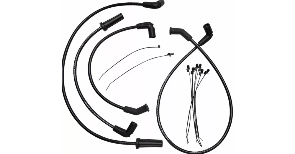 Nouvel Arrivage Kit Fils de Bougie + Antiparasite 8.8mm Noir Softail M8