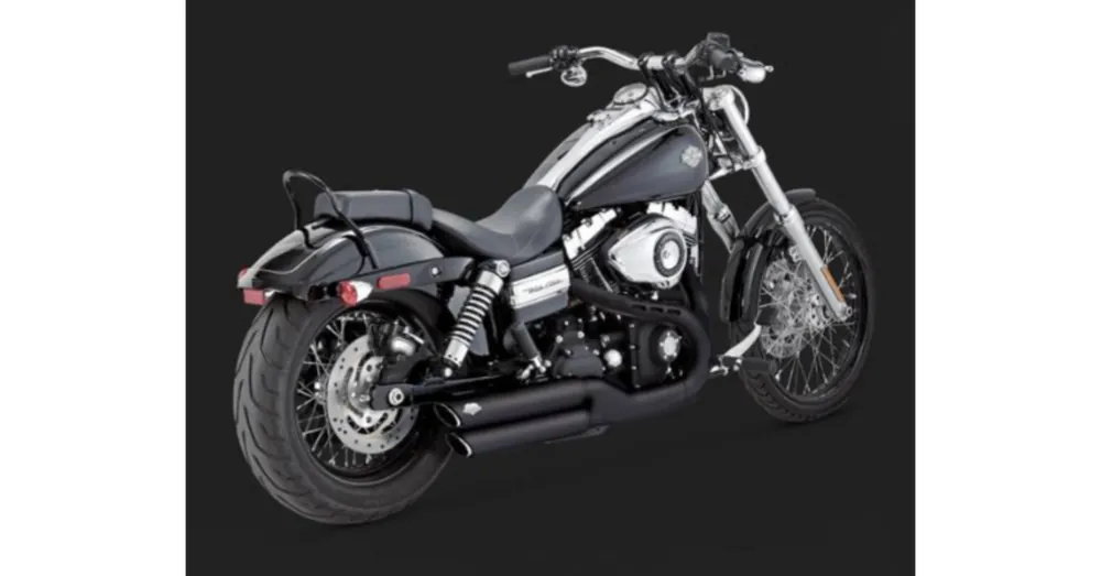 Silencieux Échappement Vance & Hines Twin Slash Noir Dyna Fat Bob 08/17 Wide Glide 10/17 Affaire À Saisir