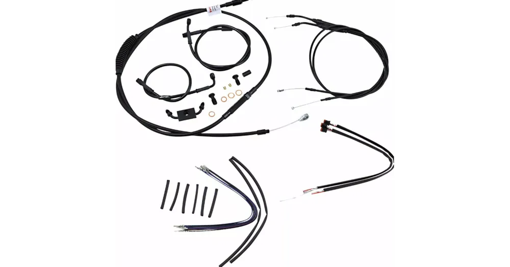 Kit de Câbles Complet Guidon Ape Hanger 16&Prime; Burly Dyna Offre Limitée