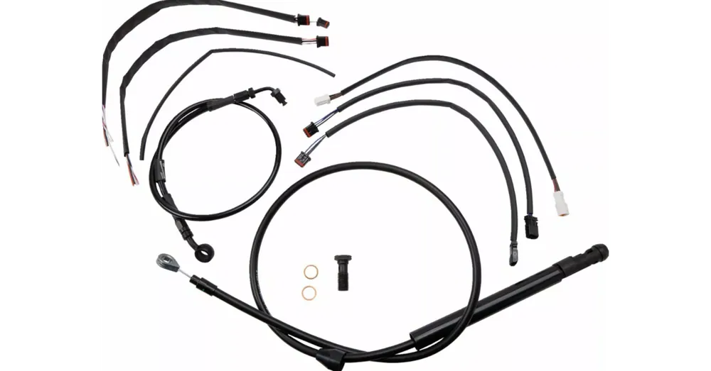 Livraison Express Kit de Câbles Burly Noir pour Guidon T-Bar 12&Prime; Softail Fat Bob, Low Rider S avec ABS